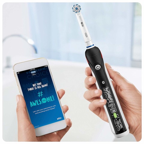 Oral-B Teen Adolescenti Spazzolino rotante-oscillante Bianco, Nero