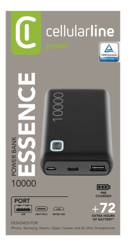 Cellularline Power Bank ESSENCE 10000 Caricabatterie portatile da 10000mAh