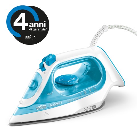 Braun TexStyle 3 Steam Iron SI 3053 Blue Piastra in Ceramica 2400 W Blu