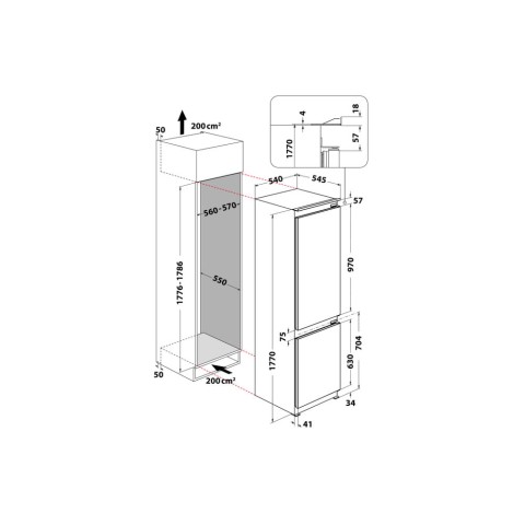 Hotpoint Frigorifero combinato ad incasso BCB 703011