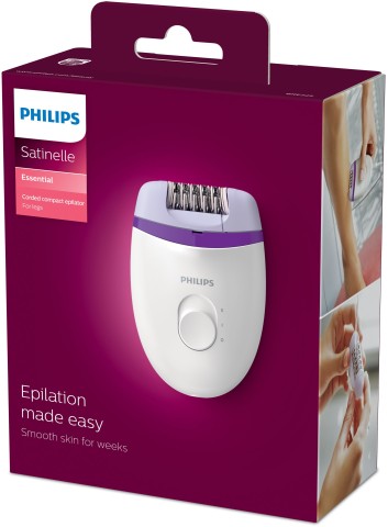 Philips Satinelle Essential Epilatore compatto, con filo, per gambe