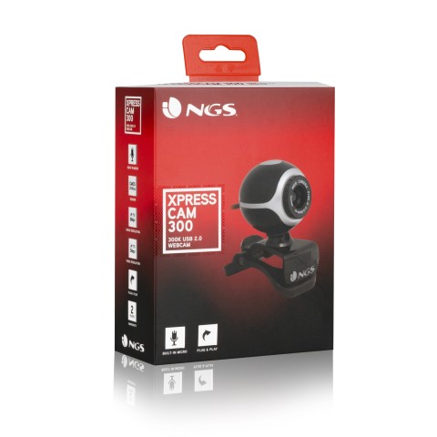 NGS Xpresscam300 webcam 8 MP 1920 x 1080 Pixel USB 2.0 Nero, Argento