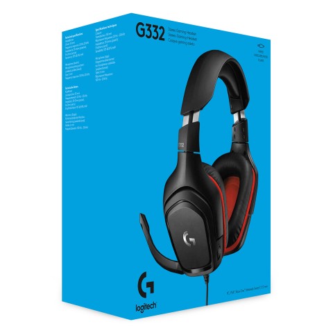 Logitech G G332 Auricolare Cablato A Padiglione Giocare Nero, Rosso