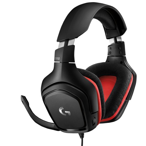 Logitech G G332 Auricolare Cablato A Padiglione Giocare Nero, Rosso