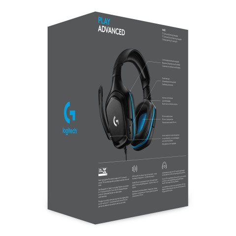 Logitech G 981-000770 cuffia e auricolare Cablato A Padiglione Gaming Nero, Blu