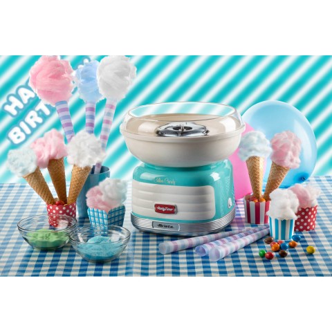 Ariete 2973 - Cotton Candy Party Time - Macchina per Zucchero Filato compatibile con zucchero semolato e caramelle dure - 500 Watt - Azzurro