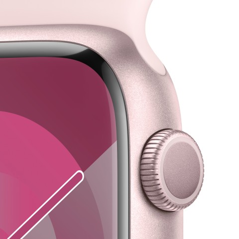 Apple Watch Series 9 GPS Cassa 45mm in Alluminio Rosa con Cinturino Sport Rosa Confetto - M/L