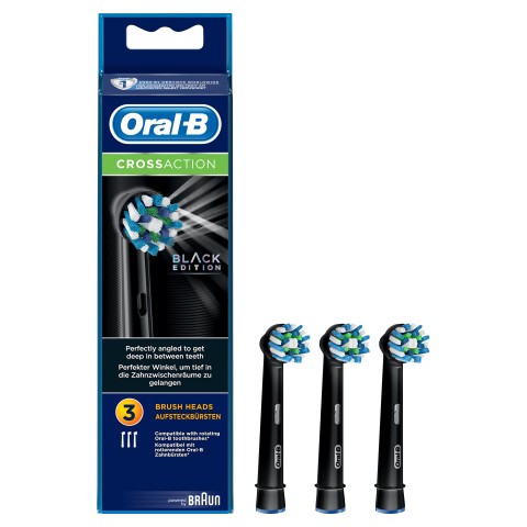 Oral-B Testine Di Ricambio CrossAction Black 3 Pezzi