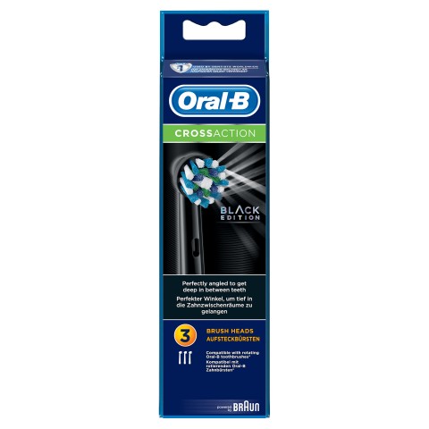 Oral-B Testine Di Ricambio CrossAction Black 3 Pezzi