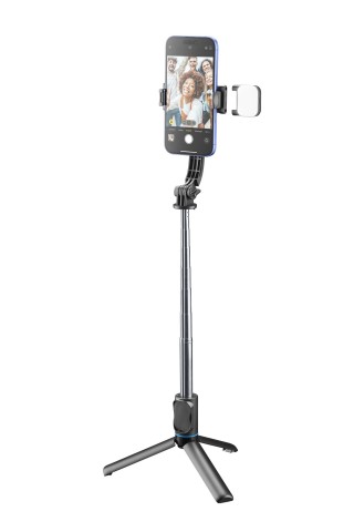 Cellularline Sparkle - Universale Asta selfie treppiede bluetooth con luce led e telecomando