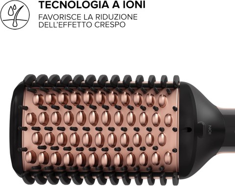 Bellissima Magic Straight Brush PB11 100 Spazzola Elettrica Lisciante, 3 Lati Esterni Riscaldati, Spegnimento automatico, Tecnologia a Ioni, Ceramica, 160 C°- 210°C