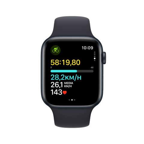 Apple Watch SE GPSCassa 44mm in Alluminio Mezzanotte con Cinturino Sport Mezzanotte - S/M