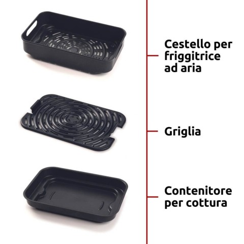 Ariete 4635 Air Fryer Grill, Friggitrice ad aria e Griglia, Bistecchiera,1700W, Capacità 8L, Friggi e Griglia, 8 funzioni di cottura, Timer, Nero