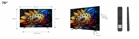 TCL C65 Serie C6 Smart TV QLED 4K 75" 75C655, audio Onkyo con subwoofer, Dolby Vision - Atmos, Google TV