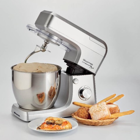 Ariete 1598 Gourmet Professional 7L Metal - Impastatrice Planetaria con Frullatore - Ciotola in Acciaio Inox - 7 L - Caraffa in vetro - 1200 Watt - 6 velocità