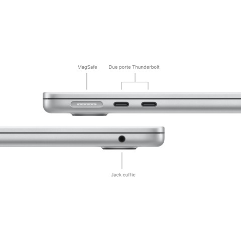 Apple MacBook Air 13": Chip M2 con CPU 8-core e GPU 8‑core, 256GB SSD - Argento