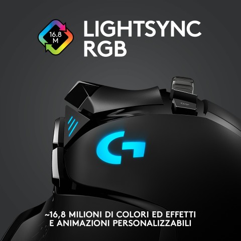 Logitech G Logitech G502 Mouse Gaming Wireless LIGHTSPEED, Sensore HERO 25K, 25600 DPI, RGB, Design Leggero, 11 Pulsanti Programmabili, Batteria Lunga Durata, Memoria Integrata, Compatibile PC/Mac/Laptop