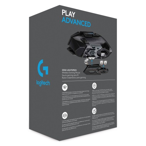 Logitech G Logitech G502 Mouse Gaming Wireless LIGHTSPEED, Sensore HERO 25K, 25600 DPI, RGB, Design Leggero, 11 Pulsanti Programmabili, Batteria Lunga Durata, Memoria Integrata, Compatibile PC/Mac/Laptop