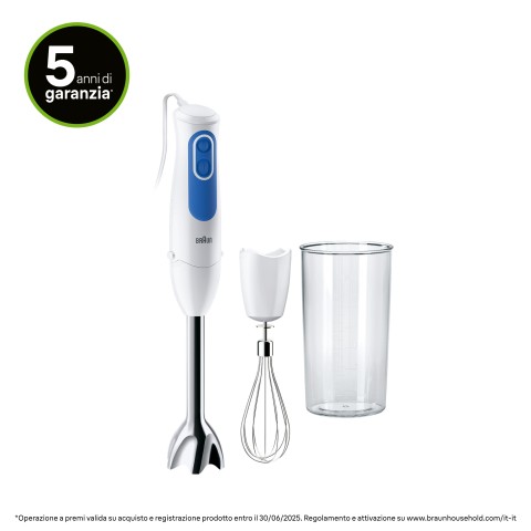 Braun Minipimer MultiQuick MQ3005 CREAM Frullatore ad immersione White blue