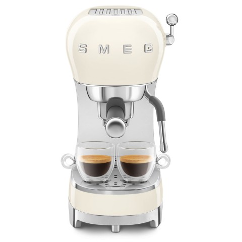 Smeg Macchina da Caffè Espresso Manuale 50's Style – Panna LUCIDO – ECF02CREU