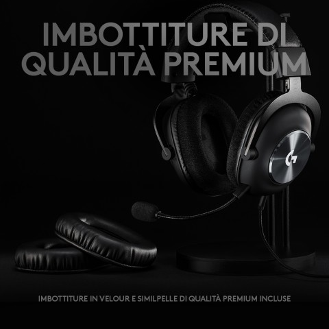 Logitech G PRO x Cuffia Gaming Cablata con Microfono Blue VO!CE, DTS Headphone:X 7.1 e Driver PRO-G da 50 mm, 7.1 Surround Pensato per Esport Gaming, per PC/PS/Xbox/Nintendo Switch, Nero