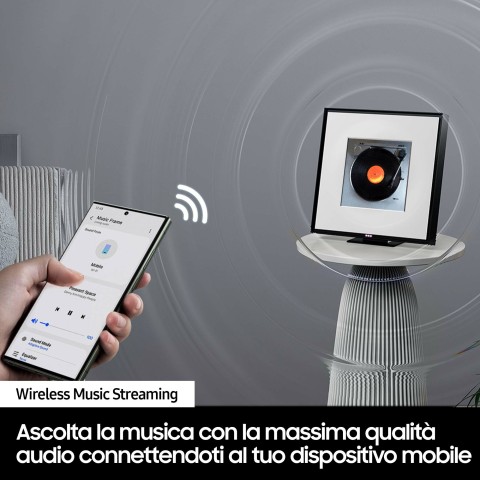 Samsung Music Frame Speaker HW-LS60D/ZF, Wireless Music Streaming, Dolby Atmos 3D, Frame Design con sfondo personalizzabile, Wide Sweet Spot, 2024