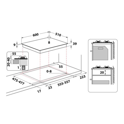 Hotpoint Piano cottura a gas PCN 642 T/IX/HAR