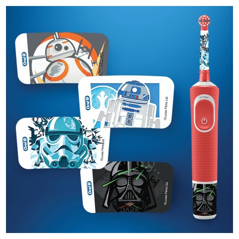 Oral-B Kids Spazzolino Elettrico Ricaricabile 1 Manico con Personaggi di Star Wars, per età da 3 anni