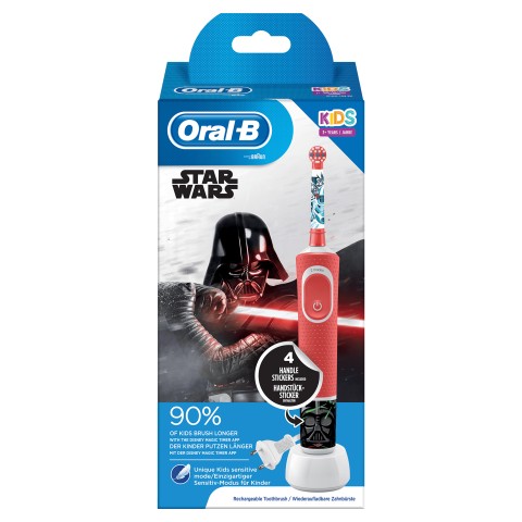 Oral-B Kids Spazzolino Elettrico Ricaricabile 1 Manico con Personaggi di Star Wars, per età da 3 anni