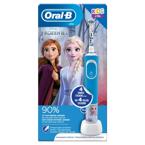 Oral-B Kids By Braun Spazzolino Elettrico Ricaricabile, 1 Manico Con Personaggi Disney Frozen 2, Dai 3 Anni In Su