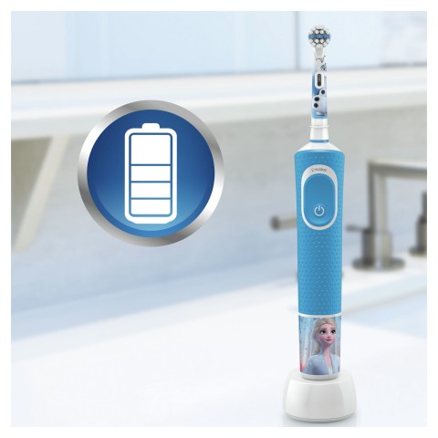 Oral-B Kids By Braun Spazzolino Elettrico Ricaricabile, 1 Manico Con Personaggi Disney Frozen 2, Dai 3 Anni In Su