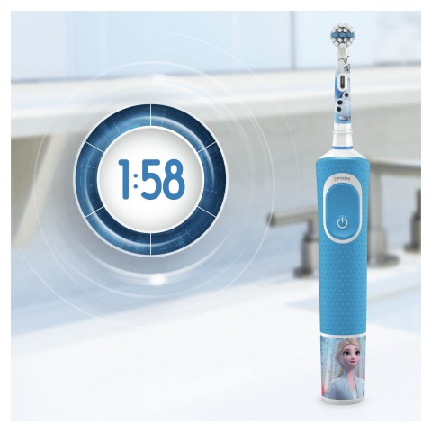 Oral-B Kids By Braun Spazzolino Elettrico Ricaricabile, 1 Manico Con Personaggi Disney Frozen 2, Dai 3 Anni In Su