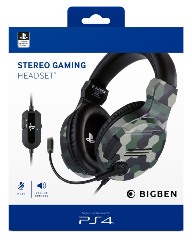 Bigben Interactive PS4OFHEADSETV3G cuffia e auricolare Cablato A Padiglione Giocare Mimetico