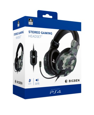 Bigben Interactive PS4OFHEADSETV3G cuffia e auricolare Cablato A Padiglione Giocare Mimetico