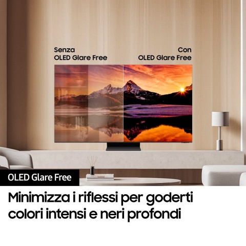 Samsung TV OLED 4K 55" QE55S95DATXZT Smart TV Wi-Fi Graphite Black 2024, Processore NQ4 AI GEN2, OLED Glare Free, Infinity One Design, Dolby Atmos