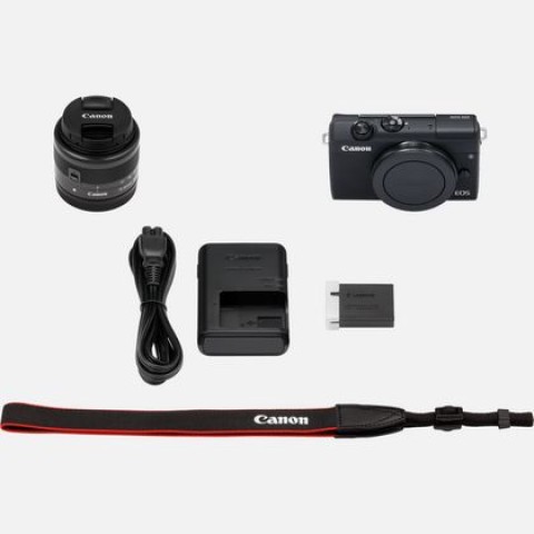 Canon EOS M200 + EF15-45MM F/3.5-6.3 IS STM MILC 24,1 MP CMOS 6000 x 4000 Pixel Nero