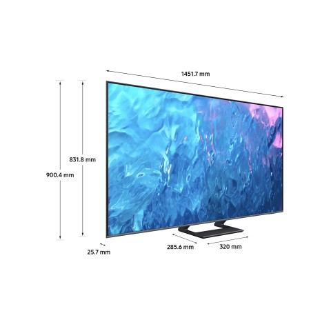 Samsung Series 7 TV QE65Q70CATXZT QLED 4K, Smart TV 65" Processore Quantum 4K, OTS Lite, Titan Gray 2023