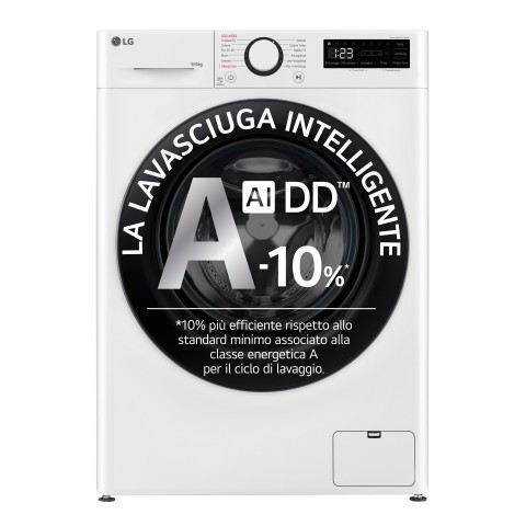 LG D4R3009NSWB Lavasciuga 9/6kg AI DD, Classe D, 1400 giri, Vapore, Eco Hybrid