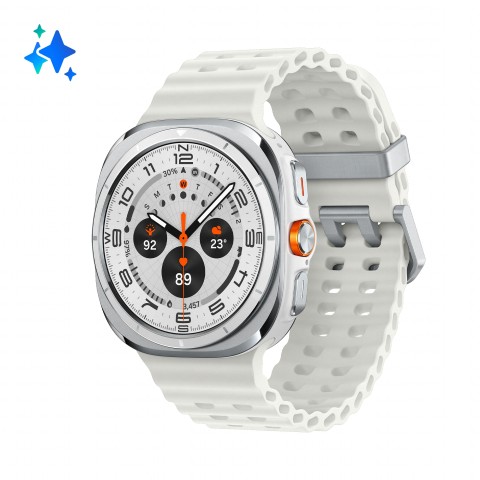 Samsung Galaxy Watch Ultra Smartwatch Galaxy AI, Resistenza estrema, Batteria a lunga durata, Sirena di emergenza, LTE, Cassa in titanio di grado aerospaziale 47mm Titanium White