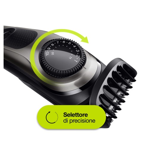 Braun BeardTrimmer BT7220 Regolabarba Uomo, Rifinitore E Tagliacapelli Con 39 Impostazioni Di Lunghezza, Progettato Per Durare Il Doppio*, Nero/Grigio Metallizzato