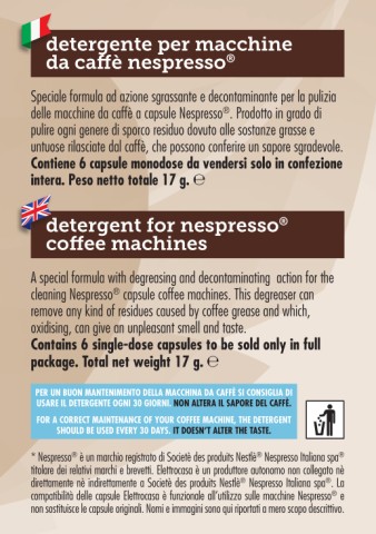 Elettrocasa AS47 Detergente Sgrassante Compatibile per Macchine Caffe' Nespresso