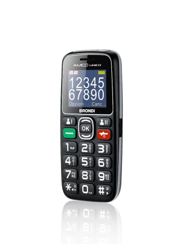 Brondi Amico Unico 4,57 cm (1.8") Nero Telefono di livello base