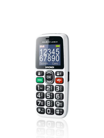 Brondi Amico Unico 4,57 cm (1.8") Nero, Bianco Telefono di livello base