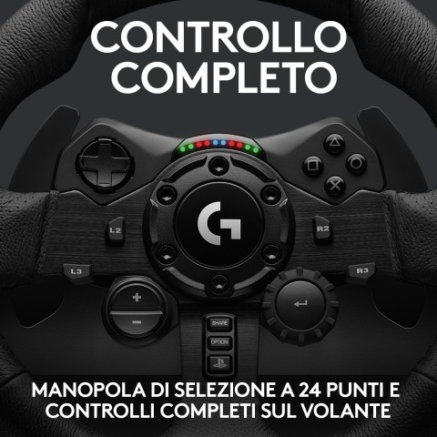 Logitech G G923 Nero USB 2.0 Sterzo + Pedali Analogico/Digitale PC, PlayStation 4, PlayStation 5