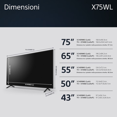 SONY TVC 55" KD55X75WLAEP 4K TV LED 55"4K GOOGLE TV