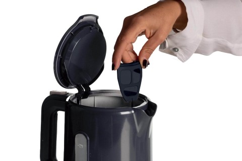 Ariete 2846 Bollitore Breakfast, 2200W, Capacità 1,7 L, Base Cordless 360°, Spegnimento automatico, Coperchio di sicurezza, Livello acqua visibile, Finitura lucida e opaca, Dark & Sahara Grey