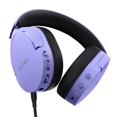 Trust GXT 491P FAYZO Auricolare Con cavo e senza cavo A Padiglione Giocare USB tipo A Bluetooth Nero, Viola