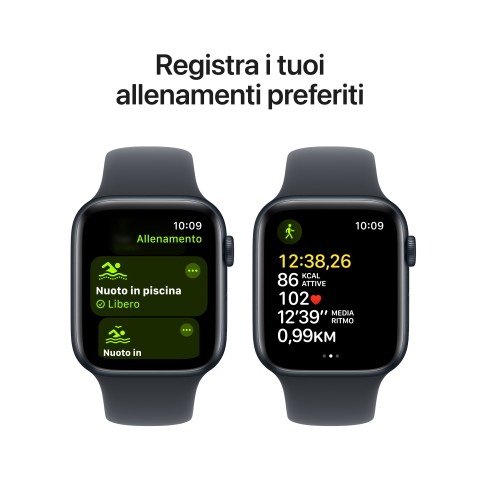 Apple Watch SE GPS 44mm Cassa Alluminio Mezzanotte con Mezzanotte Sport Band - M/L