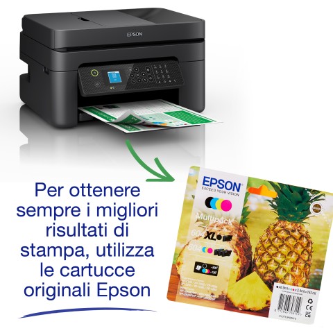 Epson WorkForce WF-2930DWF stampante multifunzione A4 getto d'inchiostro (stampa, scansione, copia), display LCD 3.7cm, ADF, WiFi Direct, 3 mesi di inchiostro incluso con ReadyPrint