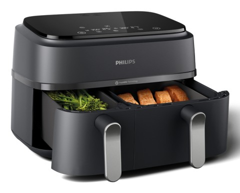 Philips 3000 series Airfryer con doppio cestello, friggitrice ad aria da 9.0L, 8 programmi, App per ricette NA352/00